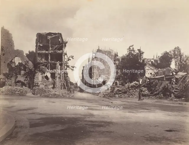 Maisons de la porte d'Auteuil, May 1871. Creator: Charles Soulier.