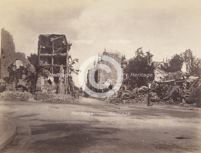 Maisons de la porte d'Auteuil, May 1871. Creator: Charles Soulier.