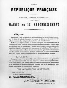 Mairie du 18th Arrondissement, from French Political posters of the Paris Commune, May 1871