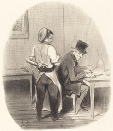 Mais, monsieur, je vous assure que c'est du vrai veau!..., 1852. Creator: Honore Daumier