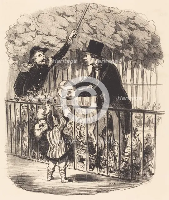 Mais puisque j'vous dis que c'est son ballon et que j'suis son papa!...., 1847. Creator: Honore Daumier.
