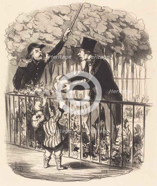 Mais puisque j'vous dis que c'est son ballon et que j'suis son papa!...., 1847. Creator: Honore Daumier.