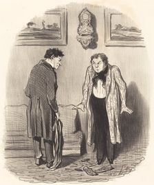 Mais quand je vous dis que je ne peux pas remuer les pieds avec ses bottes là!.., 1847. Creator: Honore Daumier