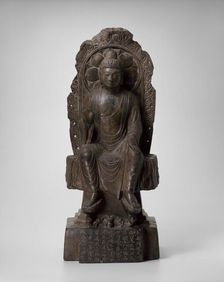 Maitreya Buddha (Mi-le, ??? ), Tang dynasty (A.D. 618-906), dated 705. Creator: Unknown