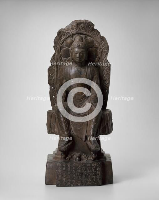 Maitreya Buddha (Mi-le, ??? ), Tang dynasty (A.D. 618-906), dated 705. Creator: Unknown.