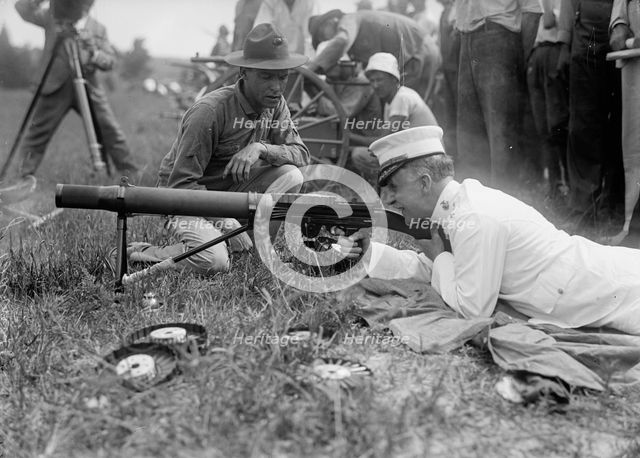 Maj. Gen. George Barnett, Commandant, U.S.M.C. Marine Corps Rifle Range; Inspecting..., 1917. Creator: Harris & Ewing.