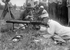Maj. Gen. George Barnett, Commandant, U.S.M.C. Marine Corps Rifle Range; Inspecting..., 1917. Creator: Harris & Ewing