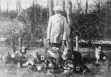 Maj. Richardson & British Red Cross dogs, between 1914 and c1915. Creator: Bain News Service