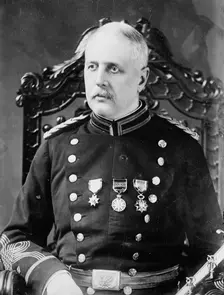 Maj. W. F. Tucker, seated, in uniform, 1915. Creator: Bain News Service