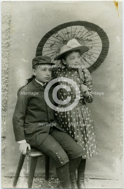 Maja and Albert Einstein, ca 1893.