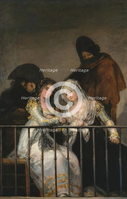 Majas on a Balcony, ca. 1800-1810. Creator: Francisco Goya.