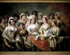 Majas on the balcony Eugenio Lucas Oil, 1852