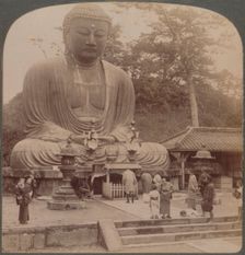 Majestic calm of the great bronze Buddha, reverenced for six centuries, Kamakura, Japan, 1904