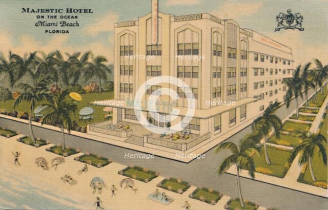 'Majestic Hotel on the Ocean. Miami Beach, Florida', c1940s. Artist: Unknown.
