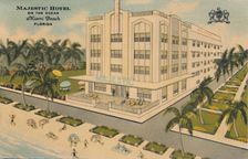 Majestic Hotel on the Ocean. Miami Beach, Florida c1940s