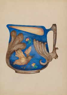 Majolica Pitcher, 1935/1942. Creator: Della Button