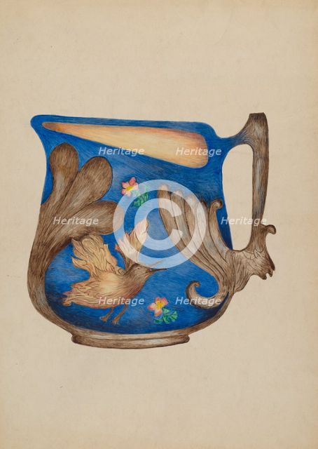 Majolica Pitcher, 1935/1942. Creator: Della Button.