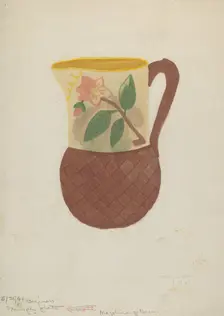 Majolica Pitcher, 1940. Creator: Vina Dishon