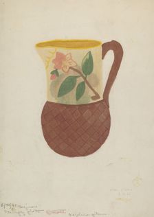 Majolica Pitcher, 1940. Creator: Vina Dishon
