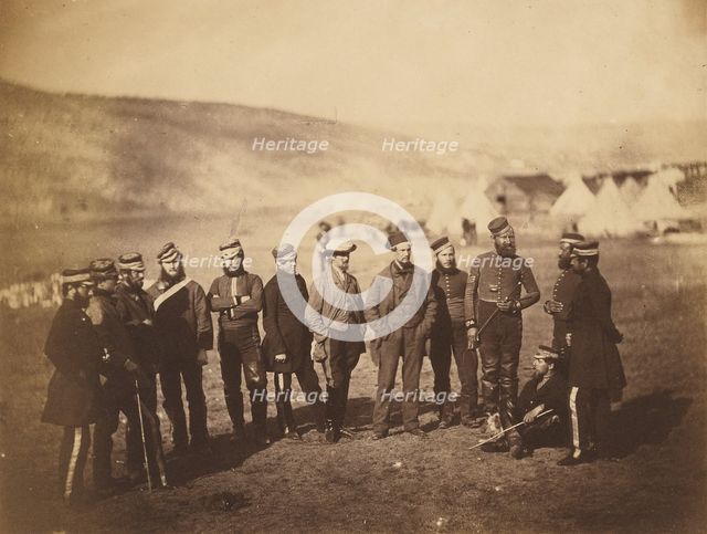 Major Burton and Officers of the 5th Dragoon Guards, 1855. Creator: Roger Fenton.