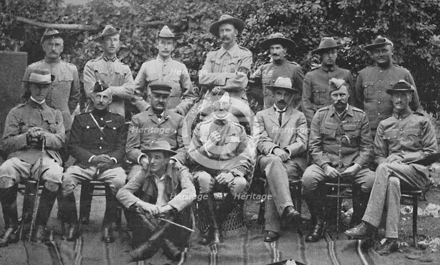 'Major-General Baden-Powell and the Principal Men Who Helped Him to Defend Mafeking', 1900. Creator: Unknown.