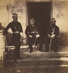 Major General Lockyer, and Two of his Staff, 1855. Creator: Roger Fenton