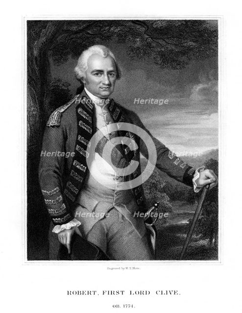 Major-General Robert Clive, 1st Baron Clive of Plassey, British statesman and general, (1833).Artist: WT Mote