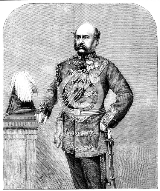 Major-General Sir Edward Lugard, K.C.B. - from a photograph by Beard, 1858. Creator: Unknown.
