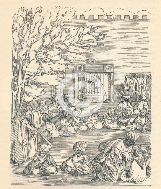 Major Denhan and His Party Received by the Sheikh of Bornu, (1826), 1912. Artist: Unknown