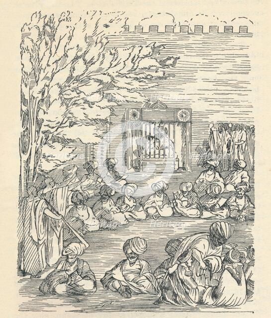 Major Denhan and His Party Received by the Sheikh of Bornu, (1826), 1912. Artist: Unknown