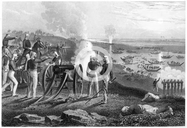 'Major Eyre driving the Oude rebels from Allahabad', 1857, (c1860). Artist: Unknown