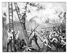 Major Fraser's storming party carrying the stockade in front of Rangoon 19th century
