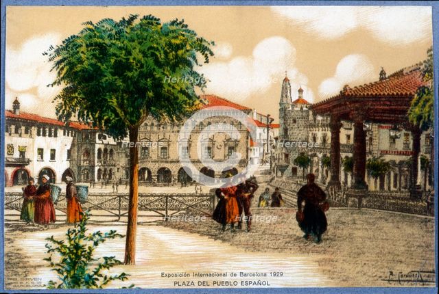 Major Place of Pueblo Español, built in the International Exhibition of Barcelona in 1929. Creator: Cardunets Cazorla, Alexandre (1871-1944).
