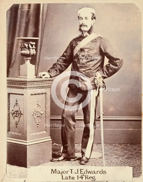 Major T.J. Edwards, late 14th Reg, c.1860. Creator: Unknown.