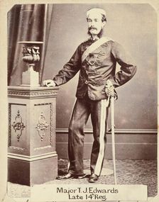 Major T.J. Edwards, late 14th Reg, c.1860. Creator: Unknown