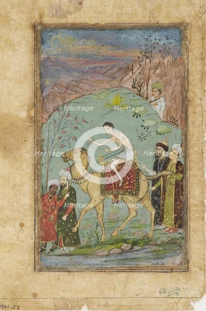 Majnun on a camel, 19th century. Artist: Unknown.