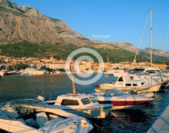 Makarska and the Biokovo mountain, Croatia. Creator: Peter Thompson.