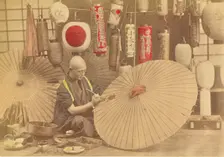 Maker of Paper Umbrellas and Lanterns, 1897. Creator: Ogawa Kazumasa