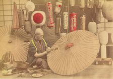 Maker of Paper Umbrellas and Lanterns, 1897. Creator: Ogawa Kazumasa