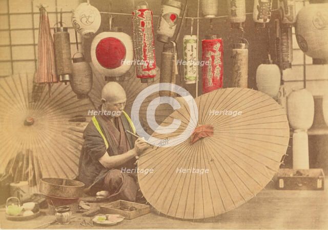 Maker of Paper Umbrellas and Lanterns, 1897. Creator: Ogawa Kazumasa.