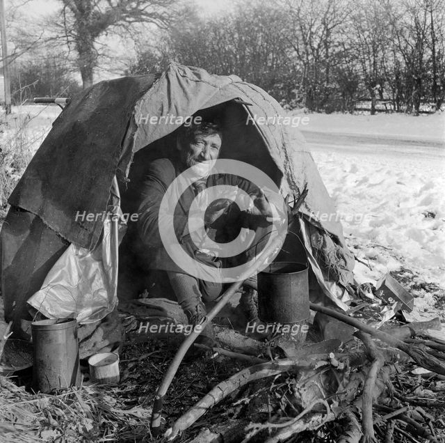 Makeshift shelter, Great Missenden, Buckinghamshire, c1946-c1959. Artist: John Gay