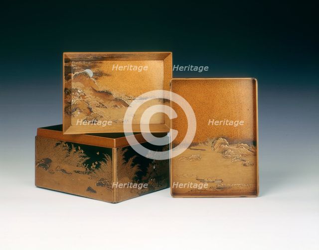 Maki-e lacquer dowry box, Middle Edo period, Japan, 1st half of 18th century. Creator: Unknown.