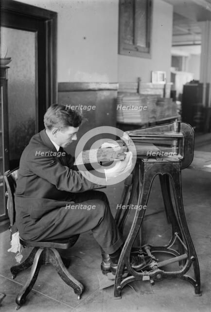 Making Map for Blind, between c1910 and c1915. Creator: Bain News Service.