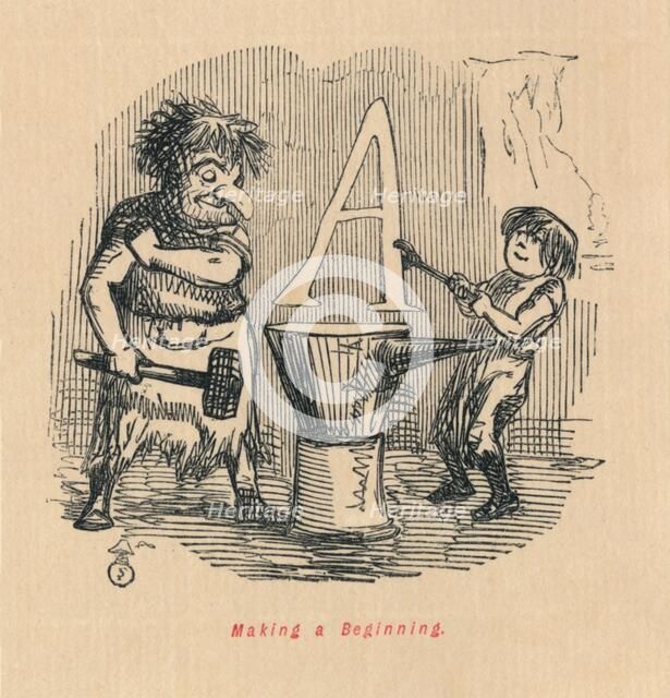 'Making a Beginning', c1860, (1860). Artist: John Leech.