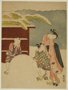 Making a Giant Snowball, c. 1767. Creator: Suzuki Harunobu