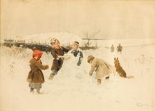 Making a Snowman, 1891. Creator: Stepanov, Alexei Stepanovich (1858-1923)