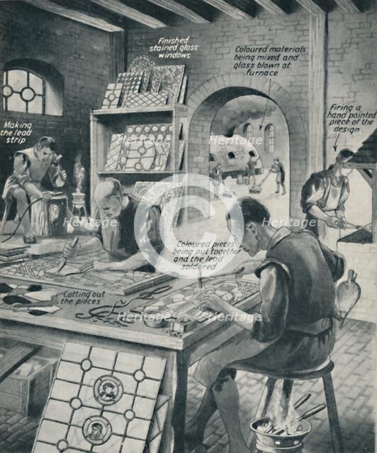 'Making A Stained Glass Window', c1934. Artist: Unknown.