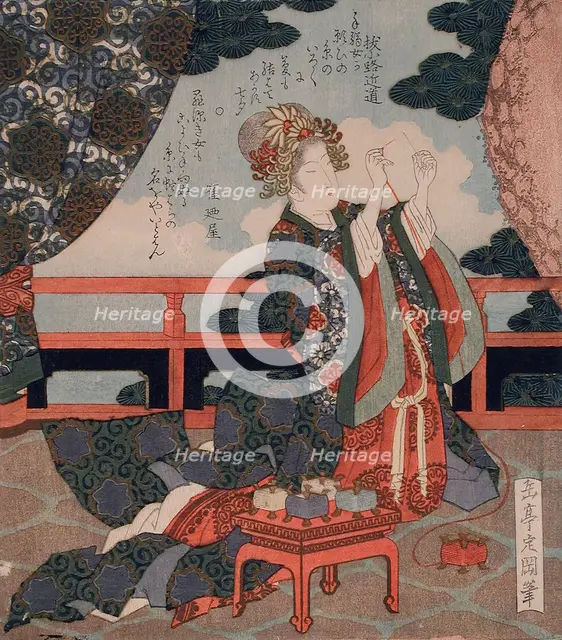 Making a Wish to Meet a Good Mate during the Tanabata Festival, circa 1820-1830 Creator: Gakutei.