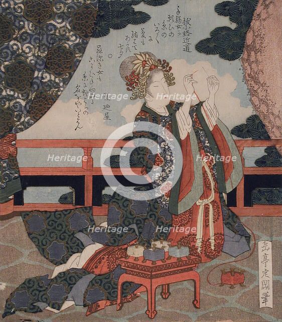 Making a Wish to Meet a Good Mate during the Tanabata Festival, circa 1820-1830 Creator: Gakutei.