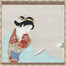 Making a Wish for a Long Life on Chrysanthemums, 1939. Creator: Shoen, Uemura (1875-1949)
